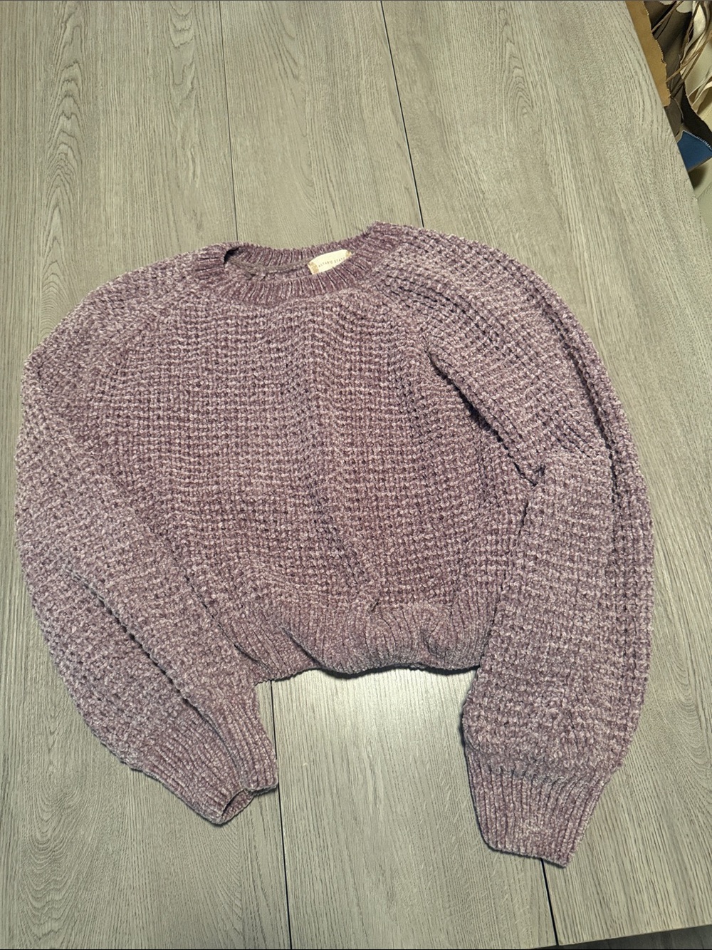 Purple Knit Cropped Sweater - Altar’d State